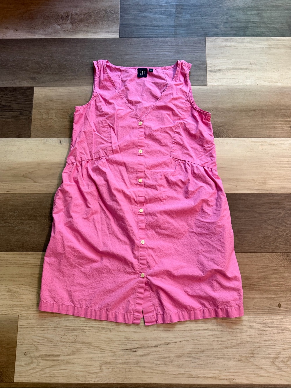 GAP Hot Pink Sleeveless Button-Front Mini Dress